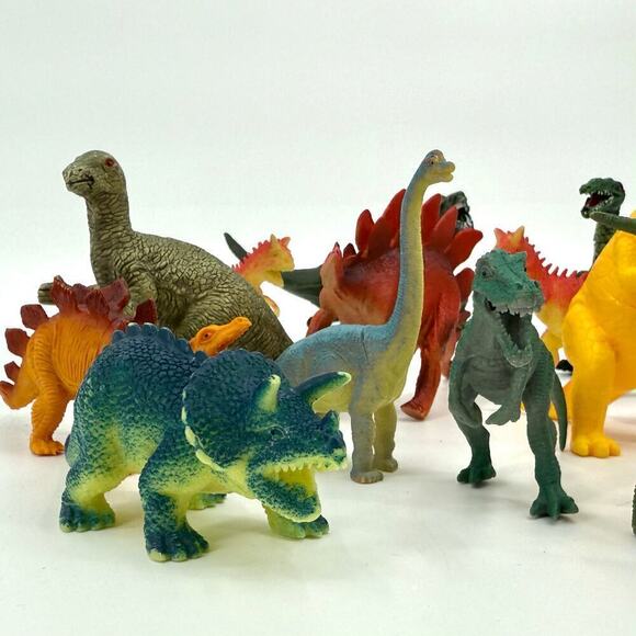 Mixed Lot of 15 Vintage 1990's Toy Animals Dinosaurs PVC Dense Rubber & Plastic - Picture 4 of 10